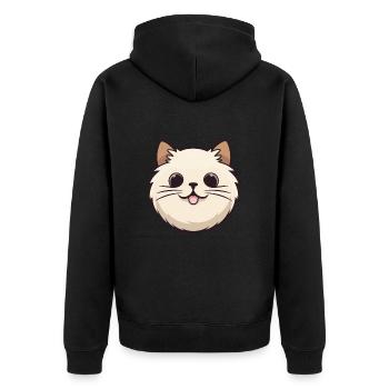 Birmakatze Karikatur Aquarell Illustration - Unisex Premium Bio Zip Hoodie - Schwarz - Hinten - Nico (187cm)