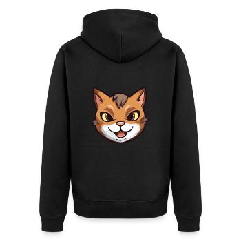 Havanna Braune Katze Karikatur Aquarell Illustration - Unisex Premium Bio Zip Hoodie - Schwarz - Hinten - Nico (187cm)