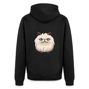 Illustration à l’aquarelle de dessin animé de chat de l’Himalaya - Veste à capuche bio Premium Unisexe - noir - Dos - Nico (187cm)