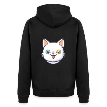 Hantilly Tiffany chat dessin animé aquarelle Clipart - Veste à capuche bio Premium Unisexe - noir - Dos - Nico (187cm)