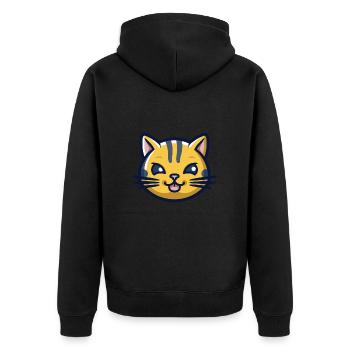 schottische gerade katze karikatur aquarell clipart - Unisex Premium Bio Zip Hoodie - Schwarz - Hinten - Nico (187cm)
