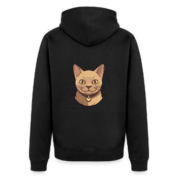 Illustration d’aquarelle de dessin animé de chat birman - Veste à capuche bio Premium Unisexe - noir - Dos - Nico (187cm)