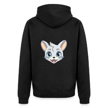 Donskoy Katze Karikatur Aquarell Illustration - Unisex Premium Bio Zip Hoodie - Schwarz - Hinten - Nico (187cm)