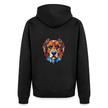 Sarplaninac Hunderasse Aquarell Illustration - Unisex Premium Bio Zip Hoodie - Schwarz - Hinten - Nico (187cm)