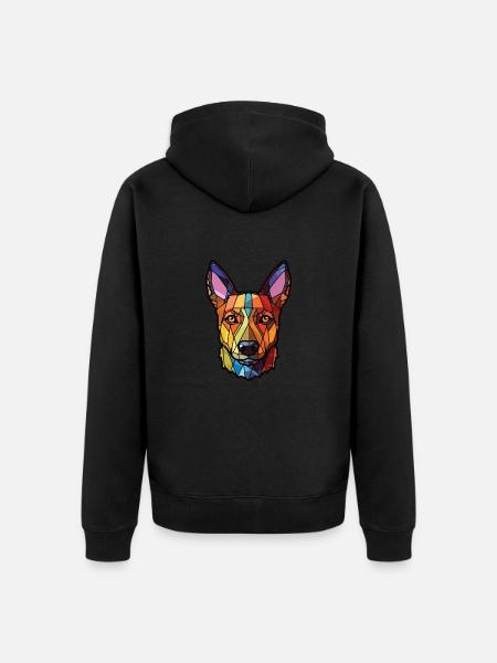 Lancashire Heeler Ormskirk Terrier Dog Watercolor - Unisex Premium Organic Zip Hoodie - black
