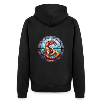 Cobra Coloré Aquarelle Animal Animal Illustration - Veste à capuche bio Premium Unisexe - noir - Dos - Nico (187cm)