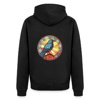 Corbeau Coloré Aquarelle Animal Animal De Compagnie Illustration - Veste à capuche bio Premium Unisexe - noir - Dos - Nico (187cm)