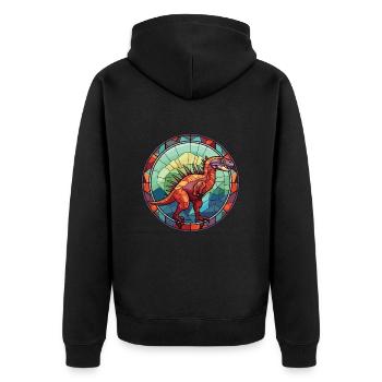 Illustration animale aquarelle colorée de dinosaure - Veste à capuche bio Premium Unisexe - noir - Dos - Nico (187cm)