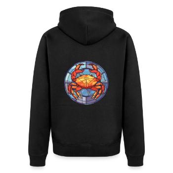 Crab Colorful Watercolor Animal Pet Illustration - Unisex Premium Organic Zip Hoodie - black - Back - Nico (187cm)