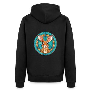 Lapin Coloré Aquarelle Animal Animal De Compagnie Illustration - Veste à capuche bio Premium Unisexe - noir - Dos - Nico (187cm)