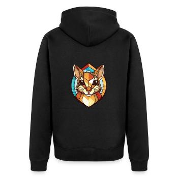 Chipmunk Colorful Watercolor Animal Illustration - Unisex Premium Organic Zip Hoodie - black - Back - Nico (187cm)