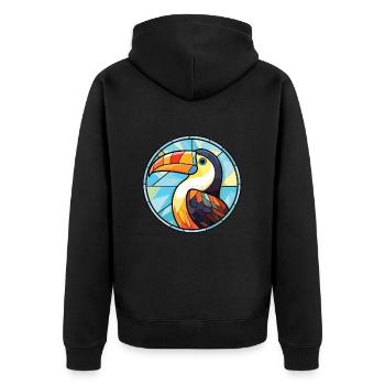 Toucan aquarelle colorée Animal animal de compagnie Illustration - Veste à capuche bio Premium Unisexe - noir - Dos - Nico (187cm)