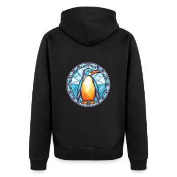 Pingouin coloré aquarelle Animal Illustration - Veste à capuche bio Premium Unisexe - noir - Dos - Nico (187cm)