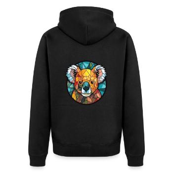 Koala buntes Aquarell Tier Haustier Illustration - Unisex Premium Bio Zip Hoodie - Schwarz - Hinten - Nico (187cm)