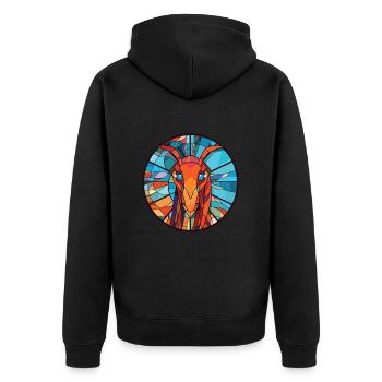 Shrimp Colorful Watercolor Animal Pet Illustration - Unisex Premium Organic Zip Hoodie - black - Back - Nico (187cm)