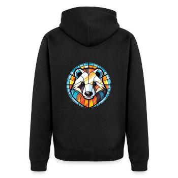 Blaireau Aquarelle Colorée Animal Illustration D’animaux De Compagnie - Veste à capuche bio Premium Unisexe - noir - Dos - Nico (187cm)
