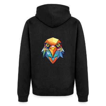 Cuckoo Colorful Watercolor Animal Pet Illustration - Unisex Premium Organic Zip Hoodie - black - Back - Nico (187cm)