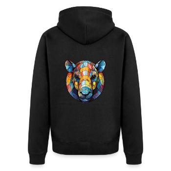 Tapir aquarelle colorée Animal animal Illustration pour animaux de compagnie - Veste à capuche bio Premium Unisexe - noir - Dos - Nico (187cm)