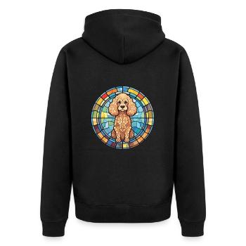 Caniche Chien Aquarelle Colorée Animal Illustration - Veste à capuche bio Premium Unisexe - noir - Dos - Nico (187cm)