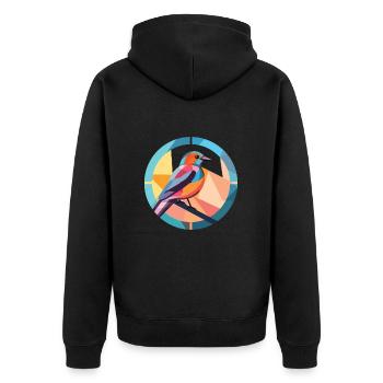 Oiseau Aquarelle Colorée Animal Illustration D’animaux De Compagnie - Veste à capuche bio Premium Unisexe - noir - Dos - Nico (187cm)