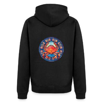 Crab Colorful Watercolor Animal Pet Illustration - Unisex Premium Organic Zip Hoodie - black - Back - Nico (187cm)