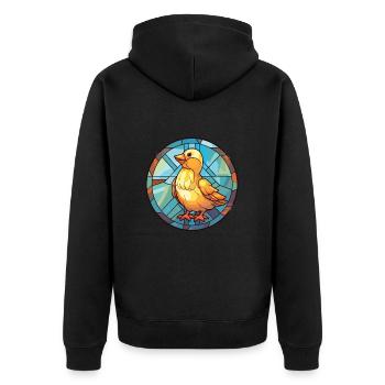 Chick Colorful Watercolor Animal Pet Illustration - Unisex Premium Organic Zip Hoodie - black - Back - Nico (187cm)