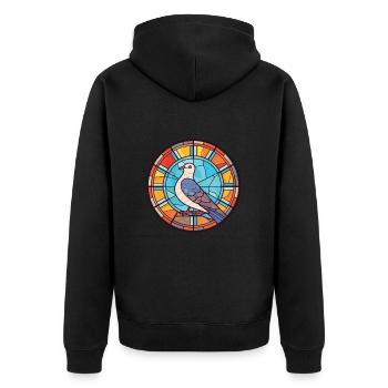 Pigeon aquarelle colorée Animal animal de compagnie Illustration - Veste à capuche bio Premium Unisexe - noir - Dos - Nico (187cm)