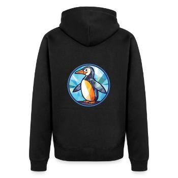 Pingouin coloré aquarelle Animal Illustration - Veste à capuche bio Premium Unisexe - noir - Dos - Nico (187cm)