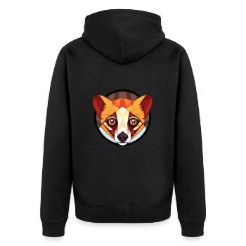 Red Vari Lemur Colorful Watercolor Animal Cartoon - Unisex Premium Organic Zip Hoodie - black - Back - Nico (187cm)