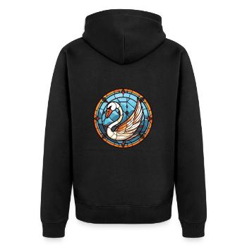 Cygne aquarelle colorée Animal animal de compagnie Illustration - Veste à capuche bio Premium Unisexe - noir - Dos - Nico (187cm)