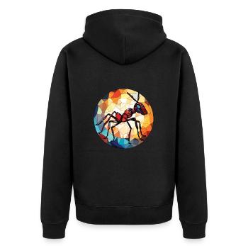 Ant Colorful Watercolor Animal Pet Illustration - Unisex Premium Organic Zip Hoodie - black - Back - Nico (187cm)