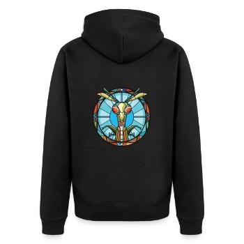 Gottesanbeterin Bunte Aquarell-Tier-Karikatur - Unisex Premium Bio Zip Hoodie - Schwarz - Hinten - Nico (187cm)