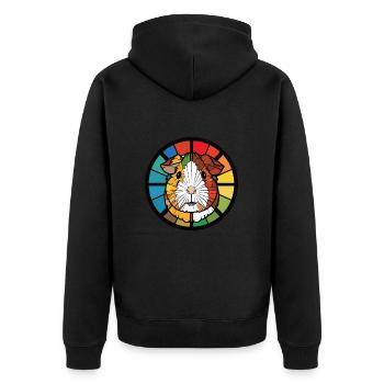 Guinea Pig Colorful Watercolor Animal Illustration - Unisex Premium Organic Zip Hoodie - black - Back - Nico (187cm)
