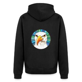Mouette colorée aquarelle Animal Illustration - Veste à capuche bio Premium Unisexe - noir - Dos - Nico (187cm)