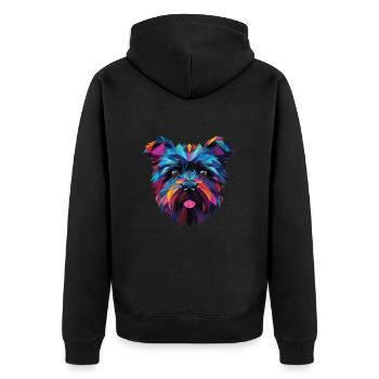 Affenpinscher race de chien aquarelle illustration - Veste à capuche bio Premium Unisexe - noir - Dos - Nico (187cm)