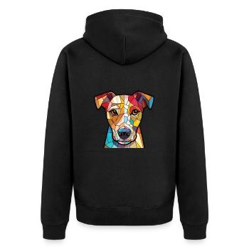 Ariegeois race chien aquarelle verre illustration - Veste à capuche bio Premium Unisexe - noir - Dos - Nico (187cm)