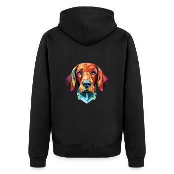 Bavarian Mountain Hound Dog Breed Watercolor Glass - Unisex Premium Organic Zip Hoodie - black - Back - Nico (187cm)