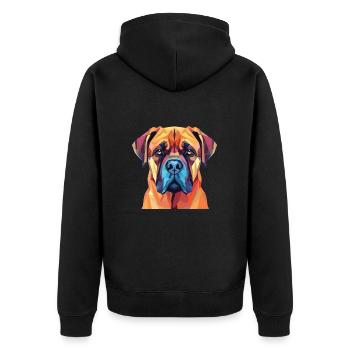 Bullmastiff chien race aquarelle Illustration - Veste à capuche bio Premium Unisexe - noir - Dos - Nico (187cm)