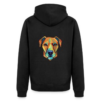 Black Mouth Cur Dog Breed Watercolor Illustration - Unisex Premium Organic Zip Hoodie - black - Back - Nico (187cm)