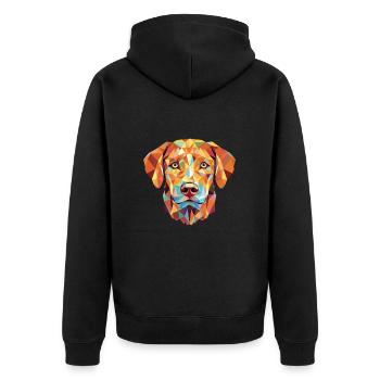 Chesapeake Bay Retriever Hunderasse Aquarell - Unisex Premium Bio Zip Hoodie - Schwarz - Hinten - Nico (187cm)