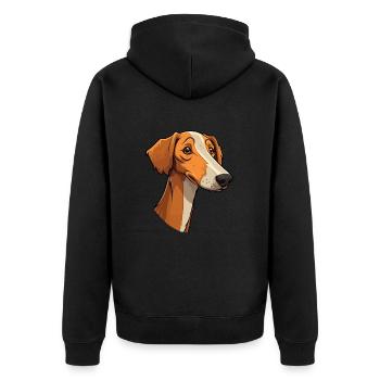 Lurcher Hunderasse Cartoon Kawaii Illustration - Unisex Premium Bio Zip Hoodie - Schwarz - Hinten - Nico (187cm)