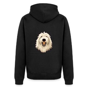 Komondor race de chien dessin animé kawaii illustration - Veste à capuche bio Premium Unisexe - noir - Dos - Nico (187cm)