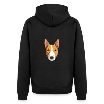 Miniatur Bullterrier Hunderasse Cartoon Kawaii Il - Unisex Premium Bio Zip Hoodie - Schwarz - Hinten - Nico (187cm)