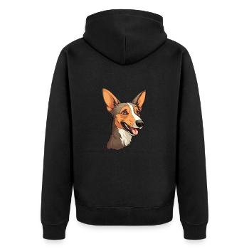 Mallorca Ratter Hunderasse Cartoon Kawaii Illustrati - Unisex Premium Bio Zip Hoodie - Schwarz - Hinten - Nico (187cm)