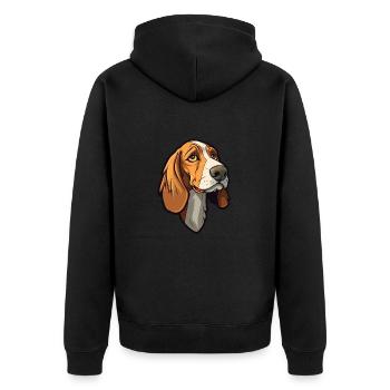Chien de chasse lituanien race de chien Cartoon Kawaii Illustra - Veste à capuche bio Premium Unisexe - noir - Dos - Nico (187cm)