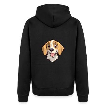 Kyi Leo Hunderasse Cartoon Kawaii Illustration - Unisex Premium Bio Zip Hoodie - Schwarz - Hinten - Nico (187cm)