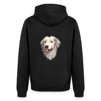 Kuchi Afghan Shepard chien race Cartoon Kawaii Illu - Veste à capuche bio Premium Unisexe - noir - Dos - Nico (187cm)