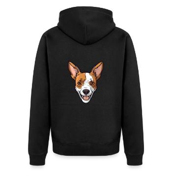 Terrier japonais chien race dessin animé kawaii illustra - Veste à capuche bio Premium Unisexe - noir - Dos - Nico (187cm)