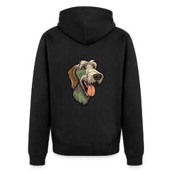 Irish Wolfhound chien race Cartoon Kawaii Illustrat - Veste à capuche bio Premium Unisexe - noir - Dos - Nico (187cm)