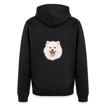 Spitz japonais chien race dessin animé kawaii illustrati - Veste à capuche bio Premium Unisexe - noir - Dos - Nico (187cm)